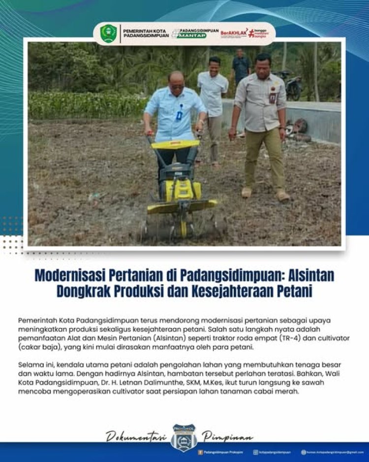 Modernisasi Pertanian di Padangsidimpuan: Alsintan Dongkrak Produksi dan Kesejahteraan Petani