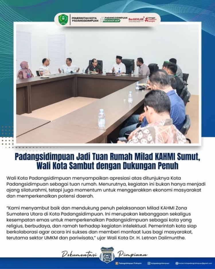 Wali Kota Padangsidimpuan menerima kunjungan Ketua Majelis Daerah (MD) Korps Alumni Himpunan Mahasiswa Islam (KAHMI) Padangsidimpuan