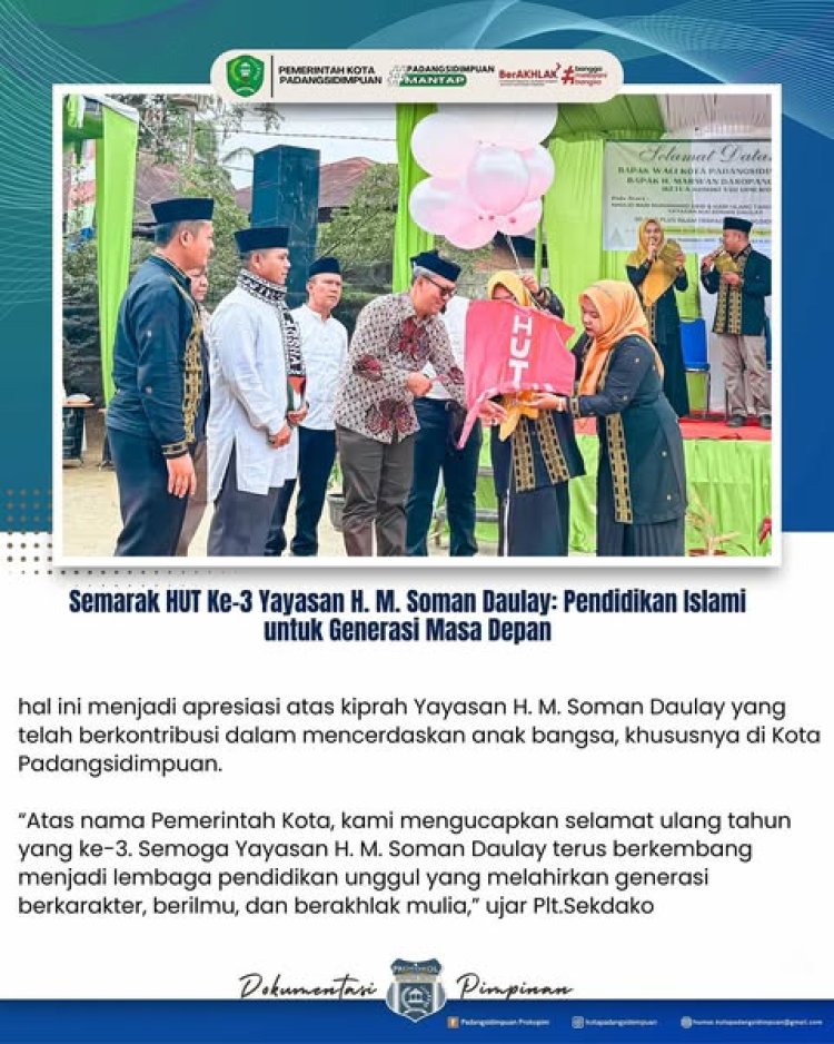 Semarak HUT Ke-3 Yayasan H. M. Soman Daulay: Pendidikan Islami untuk Generasi Masa Depan