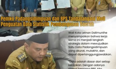 Pemko Padangsidimpuan dan BPS Tandatangani MoU Penguatan Data Statistik Pembangunan Daerah