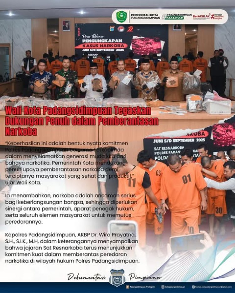 Wali Kota Padangsidimpuan Tegaskan Dukungan Penuh dalam Pemberantasan Narkoba