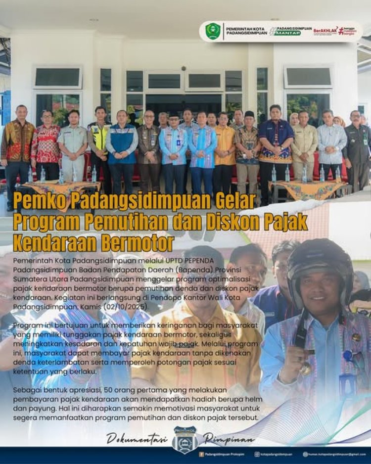 Pemko Padangsidimpuan Gelar Program Pemutihan dan Diskon Pajak Kendaraan Bermotor