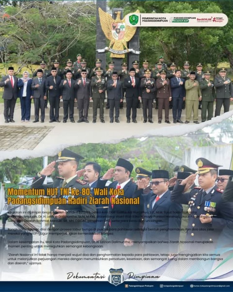 Momentum HUT TNI ke-80, Wali Kota Padangsidimpuan Hadiri Ziarah Nasional