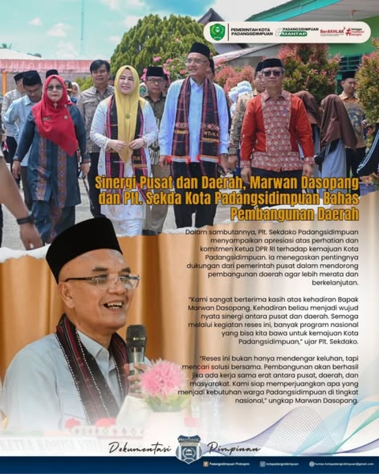 Sinergi Pusat dan Daerah, Marwan Dasopang dan Plt. Sekda Kota Padangsidimpuan Bahas Pembangunan Daerah.