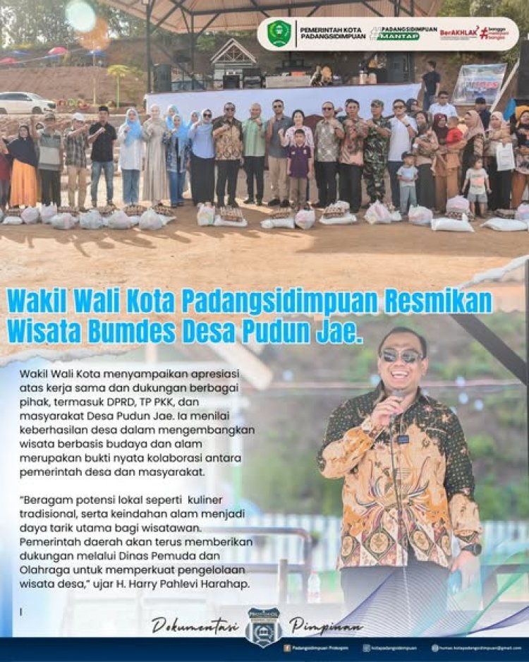 Wakil Wali Kota Padangsidimpuan Resmikan Wisata Bumdes Desa Pudun Jae.