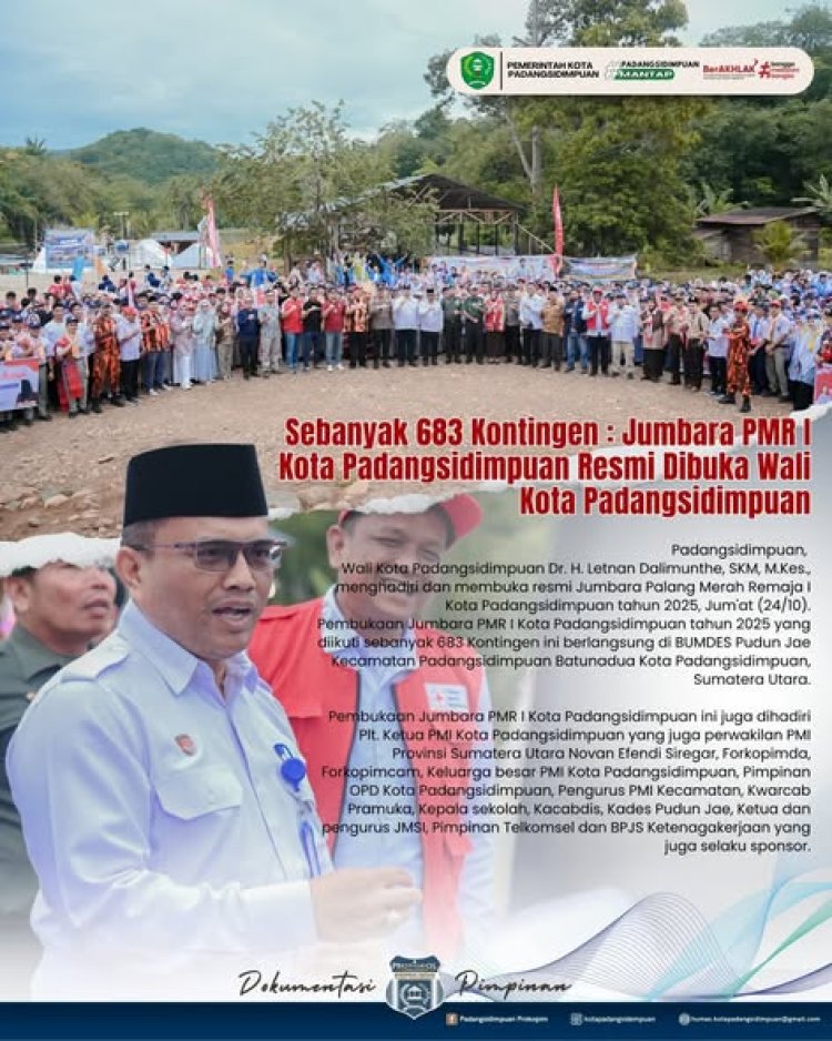 Sebanyak 683 Peserta : Jumbara PMR I Kota Padangsidimpuan Resmi Dibuka Wali Kota Padangsidimpuan