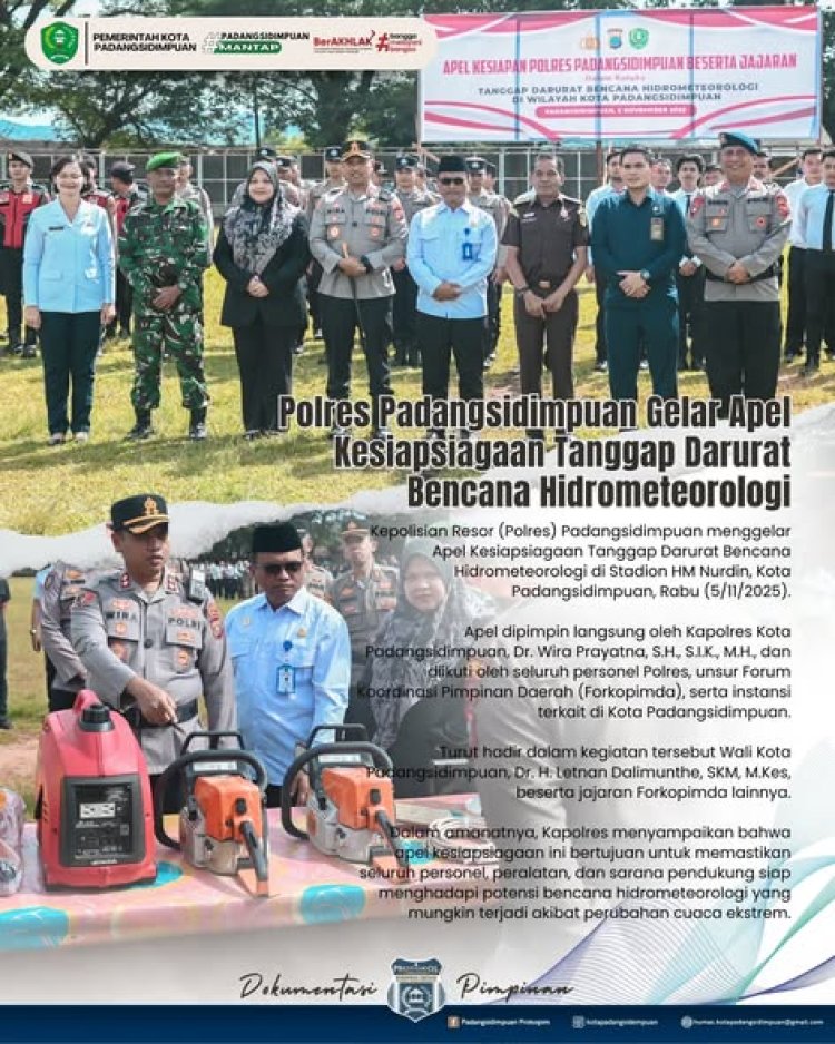 Polres Padangsidimpuan Gelar Apel Kesiapsiagaan Tanggap Darurat Bencana Hidrometeorologi