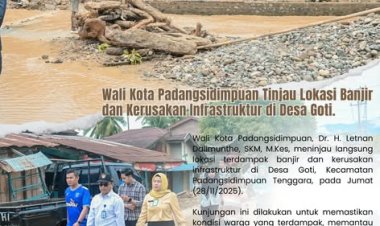Wali Kota Padangsidimpuan Tinjau Lokasi Banjir dan Kerusakan Infrastruktur di Desa Goti.