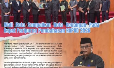 Wali Kota Sampaikan Nota Keuangan Pada Rapat Paripurna Pembahasan RAPBD 2026