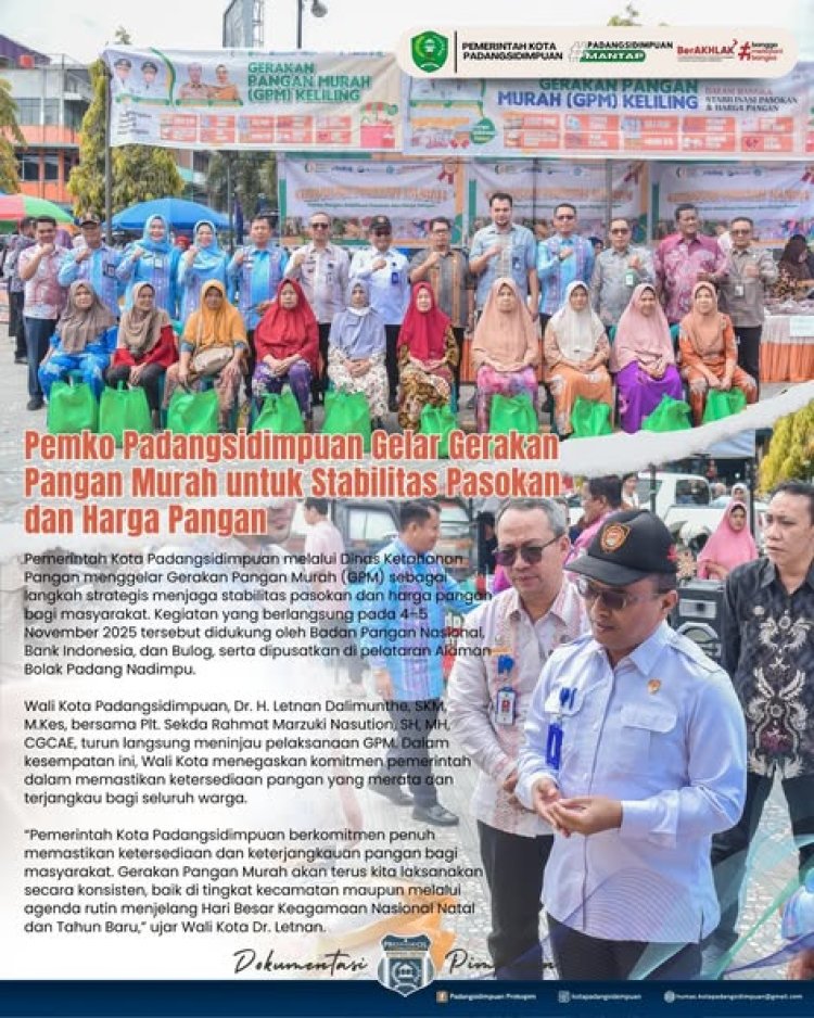 Pemko Padangsidimpuan Gelar Gerakan Pangan Murah untuk Stabilitas Pasokan dan Harga Pangan