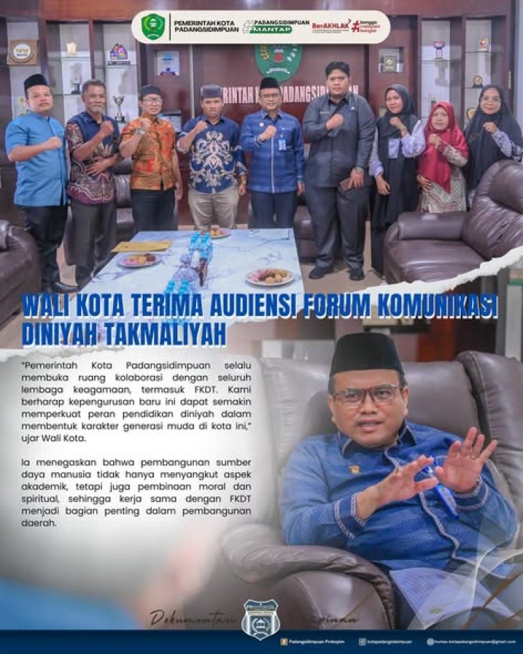 Wali Kota terima Audiensi Forum Komunikasi Diniyah Takmaliyah