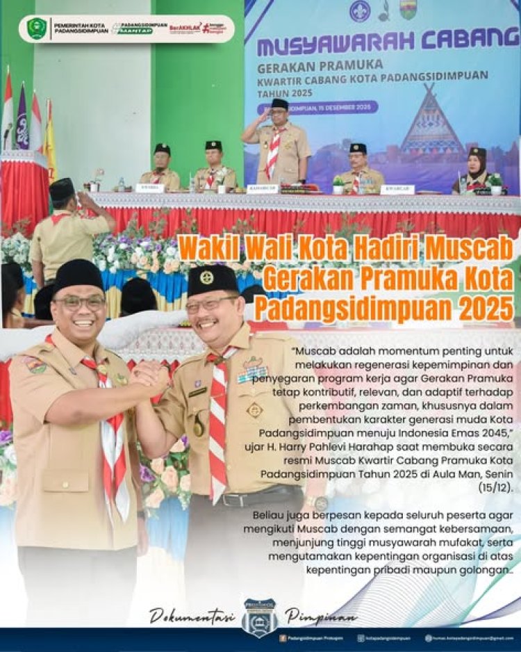 Wakil Wali Kota Hadiri Muscab Gerakan Pramuka Kota Padangsidimpuan 2025