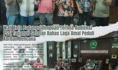 Wali Kota Padangsidimpuan menerima audiensi dari jajaran Pengurus PSSI Kabupaten Tapanuli Selatan