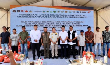 Satgas PRR Resmikan Huntara di Tapanuli Selatan dan Tujuh Kabupaten Lain Secara Serempak