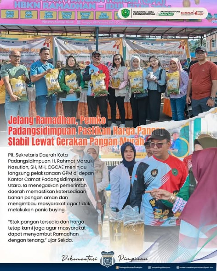 Jelang Ramadhan, Pemko Padangsidimpuan Pastikan Harga Pangan Stabil Lewat Gerakan Pangan Murah