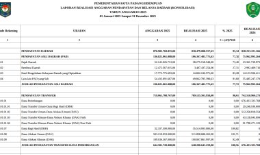 LAPORAN REALISASI ANGGARAN PENDAPATAN DAN BELANJA DAERAH Tahun 2025
