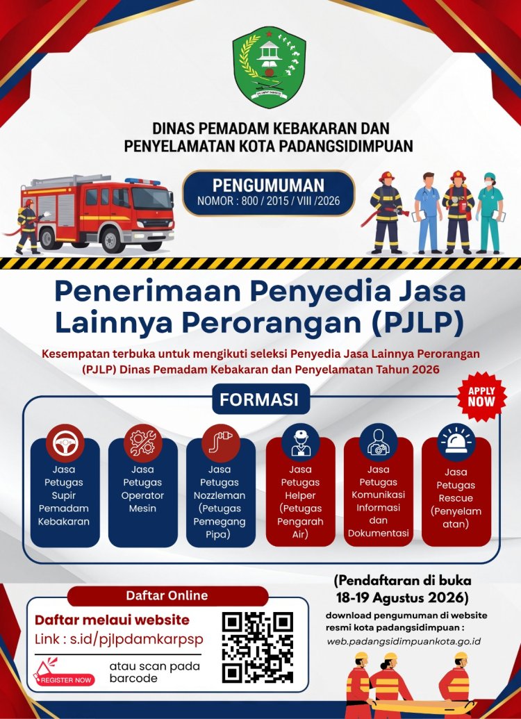 PENGUMUMAN PENERIMAAN PJLP DINAS DAMKAR 2026