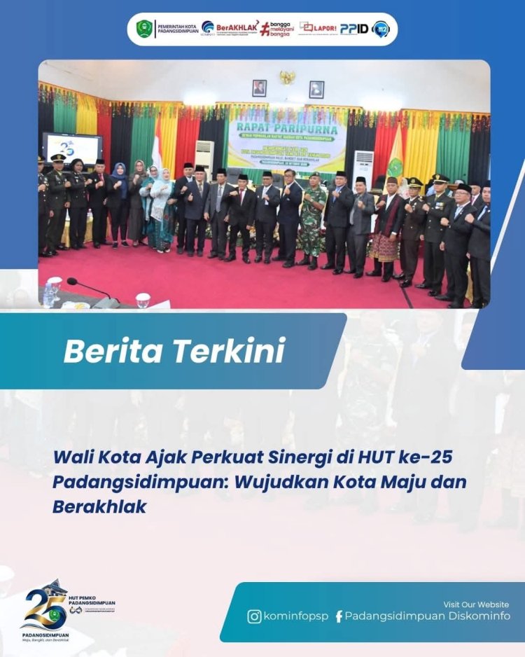 Wali Kota Ajak Perkuat Sinergi di HUT ke-25 Padangsidimpuan: Wujudkan Kota Maju dan Berakhlak  